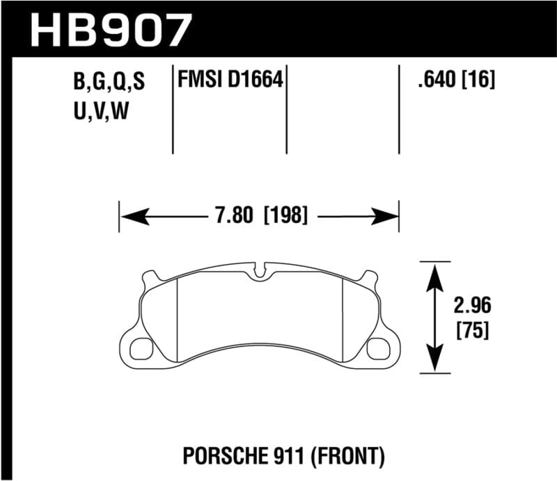 Kies-Motorsports Hawk Performance Hawk 2016 Porsche 911 Carrera S HPS 5.0 Front Brake Pads