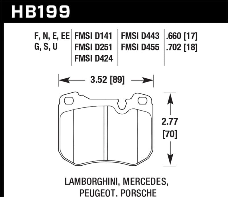 Kies-Motorsports Hawk Performance Hawk 79-83 PeuGeot 504 Station Wagon Front ER-1 Brake Pads