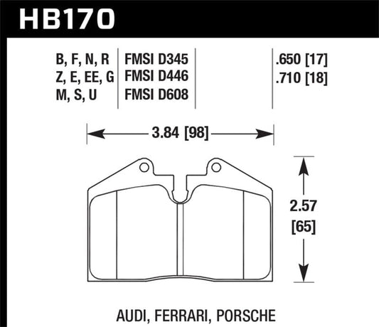 Kies-Motorsports Hawk Performance Hawk 89-94 Porsche 911 / 86-94 944 / 93 & 95 968 Front & Rear DTC-70 Race Brake Pads