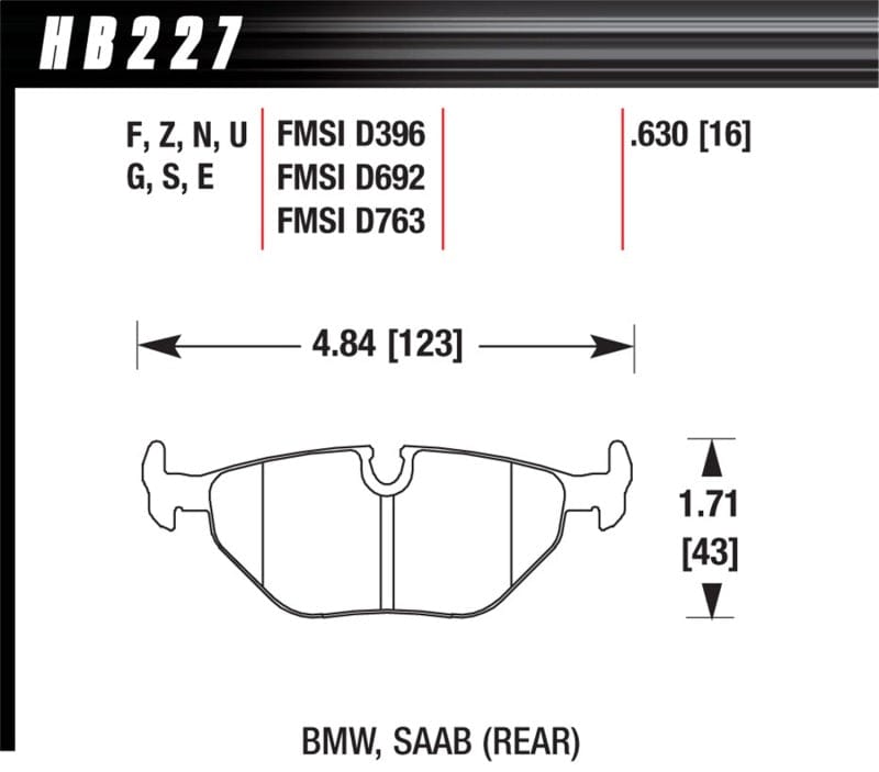 Kies-Motorsports Hawk Performance Hawk 92-95 BMW 318i 1.8L Base Sedan Rear ER-1 Brake Pads