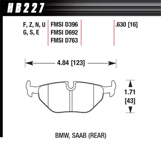 Kies-Motorsports Hawk Performance Hawk 92-95 BMW 318i 1.8L Base Sedan Rear ER-1 Brake Pads