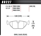 Kies-Motorsports Hawk Performance Hawk 92-95 BMW 325iS / 96-02 BMW M3 DTC-70 Race Rear Brake Pads