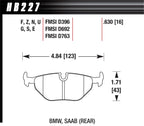 Kies-Motorsports Hawk Performance Hawk 92-95 BMW 325iS / 96-02 BMW M3 DTC-70 Race Rear Brake Pads