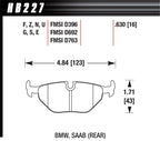 Kies-Motorsports Hawk Performance Hawk 92-98 BMW 318i DTC-30 Race Rear Brake Pads