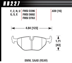 Kies-Motorsports Hawk Performance Hawk 92-98 BMW 318i DTC-30 Race Rear Brake Pads