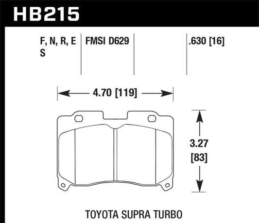 Kies-Motorsports Hawk Performance Hawk 93-98 Toyota Supra TT HPS 5.0 Street Front Brake Pads