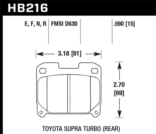 Kies-Motorsports Hawk Performance Hawk 93-98 Toyota Supra TT HPS 5.0 Street Rear Brake Pads