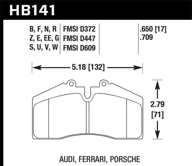 Kies-Motorsports Hawk Performance Hawk 94-96 Ferrari 456GT Rear / 91-94 Porsche 911 Rear / 94-98 Porsche 911 Front / 86-91 Porsche 928
