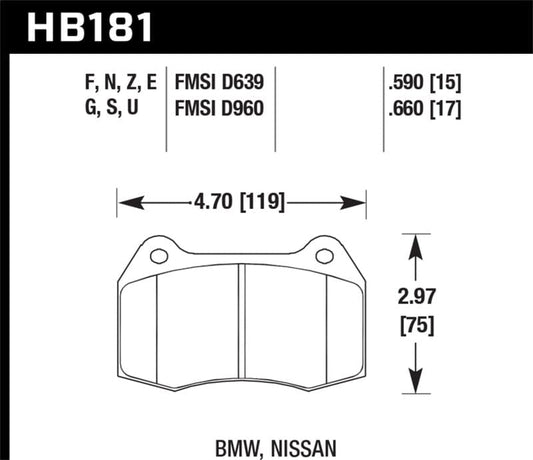 Kies-Motorsports Hawk Performance Hawk 94-97 BMW 840Ci/850Ci DTC-70 Race Front Brake Pads