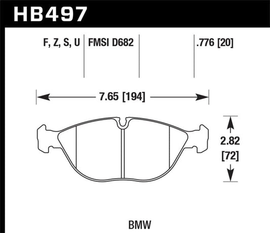 Kies-Motorsports Hawk Performance Hawk 95-01 BMW 750iL 5.4L Base Front ER-1 Brake Pads