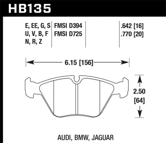 Kies-Motorsports Hawk Performance Hawk 95-02 BMW M3/91-93 M5 Front HPS Brake Pads