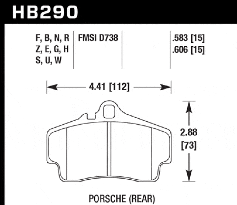Kies-Motorsports Hawk Performance Hawk 98-08 Porsche 911 Rear ER-1 Brake Pad Set