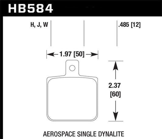 Kies-Motorsports Hawk Performance Hawk Aerospace Single Dynalite 12mm Thickness DTC-30 Race Brake Pads