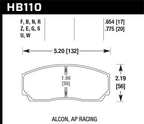 Kies-Motorsports Hawk Performance Hawk AP CP3307 / CP5040-5S4 / CP5200 AP Racing DTC-30 Race Brake Pads