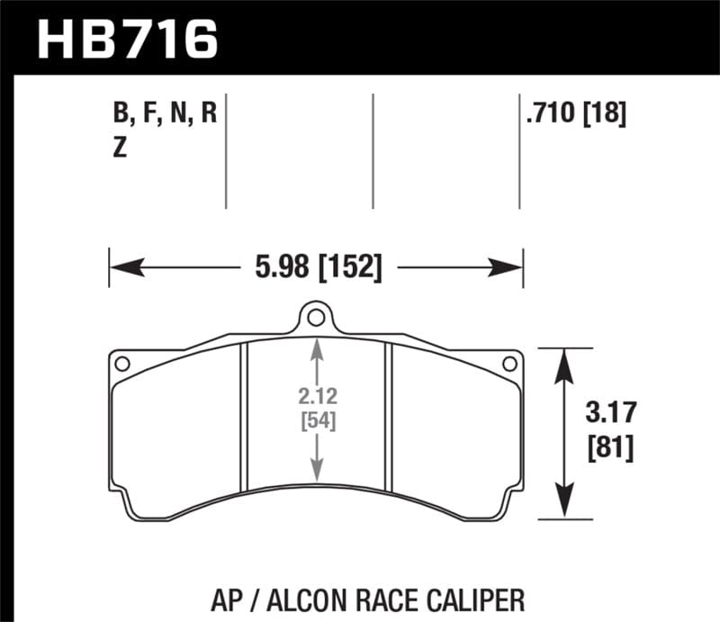 Kies-Motorsports Hawk Performance Hawk AP Racing/Alcon Universal DTC-70 Race Brake Pads