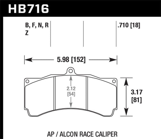 Kies-Motorsports Hawk Performance Hawk AP Racing/Alcon Universal DTC-70 Race Brake Pads