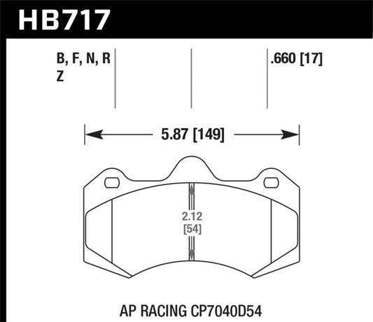 Kies-Motorsports Hawk Performance Hawk AP Racing CP7040D54 HPS 5.0 Brake Pads