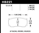 Kies-Motorsports Hawk Performance Hawk AP Racing/Wilwood 17mm DTC-70 Race Rear Brake Pads