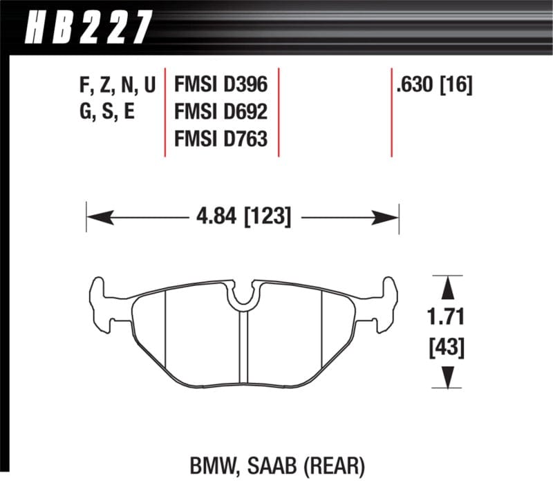 Kies-Motorsports Hawk Performance Hawk BMW 3/5/7 Series / M3 / Z3 / Z4  Race Blue 9012 Rear Brake Pads