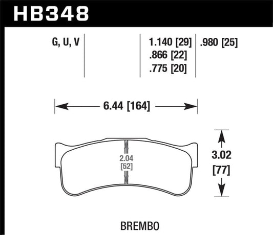 Kies-Motorsports Hawk Performance Hawk Brembo Disc DTC-70 w/ 1.140in Thickness Race Brake Pads