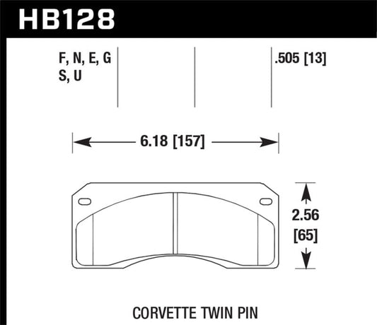 Kies-Motorsports Hawk Performance Hawk Corvette Twin Pin DTC-70 Race Brake Pads