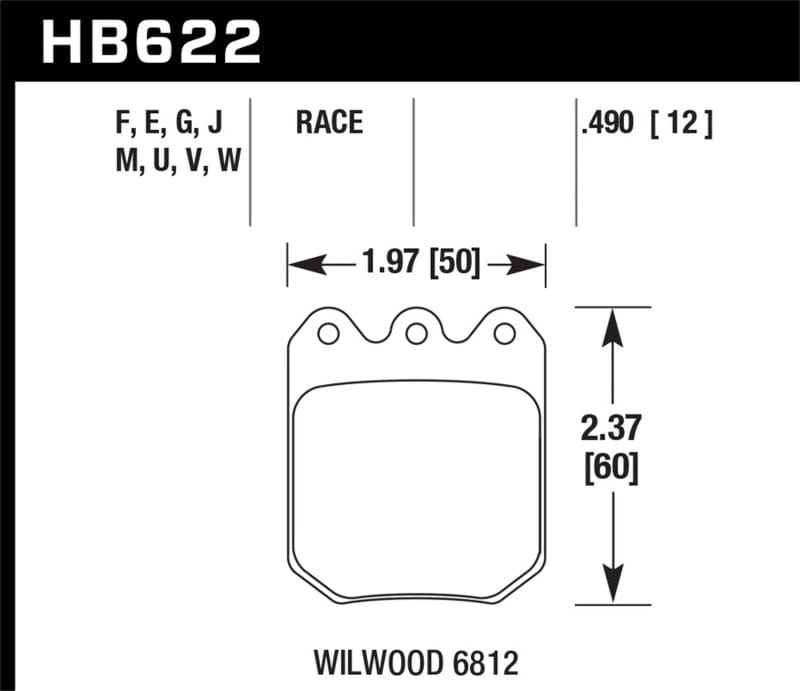 Kies-Motorsports Hawk Performance Hawk DTC-50 Brake Pads DLS 6812