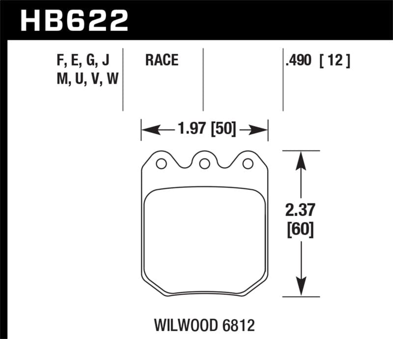 Kies-Motorsports Hawk Performance Hawk DTC-50 Brake Pads DLS 6812