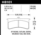 Kies-Motorsports Hawk Performance Hawk DTC-50 Wilwood SL/AP Racing/Outlaw 20mm Race Brake Pads