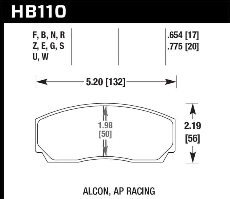 Kies-Motorsports Hawk Performance Hawk DTC-80 AP Racing 17mm Race Brake Pads