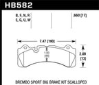 Kies-Motorsports Hawk Performance Hawk DTC-80 Brembo Scalloped 17mm Race Brake Pads