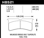 Kies-Motorsports Hawk Performance Hawk DTC-80 Wilwood BB SL 7416 17mm Race Brake Pads