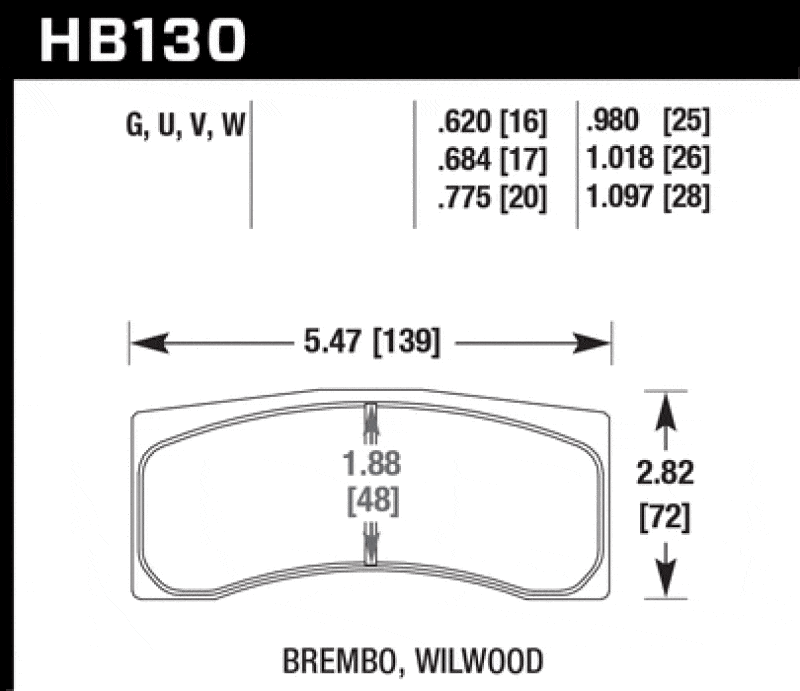 Kies-Motorsports Hawk Performance Hawk ER-1 Endurance Racing Brake Pads for Brembo/Wilwood Motorsport Calipers