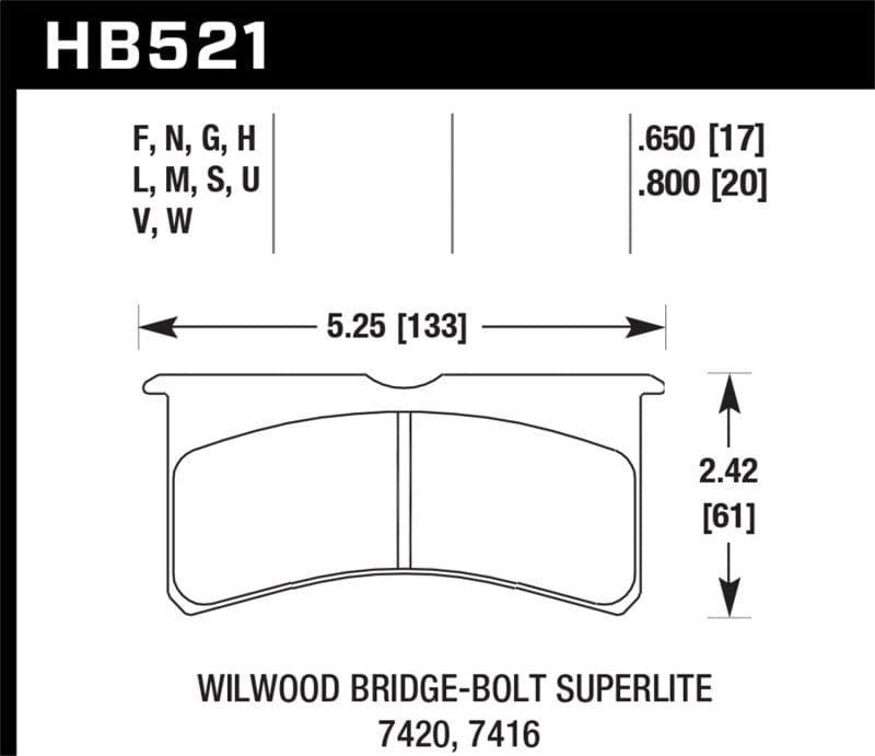 Kies-Motorsports Hawk Performance Hawk ER-1 Endurance Racing Brake Pads for Wilwood Motorsport Calipers