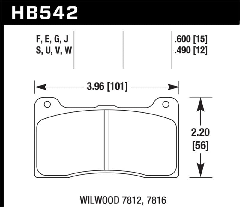 Kies-Motorsports Hawk Performance Hawk ER-1 Endurance Racing Brake Pads For Wilwood w/ Dynapro Lug Mount Caliper w/ Pad 7812/7816)
