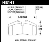 Kies-Motorsports Hawk Performance Hawk Ferrari 456GT Rear / Porsche 911 Rear / Porsche 911/928/944/968 Front DTC-50 Race Brake Pads