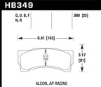 Kies-Motorsports Hawk Performance Hawk HP Plus AP Racing/Alcon 25mm Brake Pads