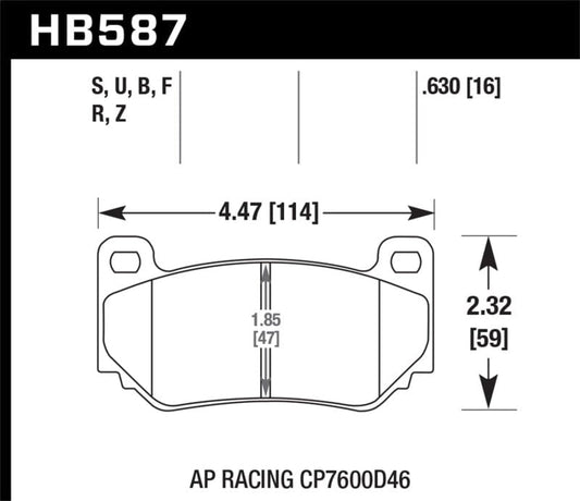 Kies-Motorsports Hawk Performance Hawk HPS 5.0 AP Racing CP7600D46 Race Brake Pads