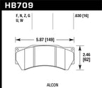 Kies-Motorsports Hawk Performance Hawk Performance Alcon Mono 6, Model 4497 DTC-60 Race Brake Pads