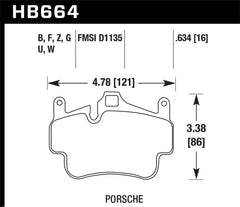 Kies-Motorsports Hawk Performance Hawk Porsche 911 ER-1 Endurance Racing Brake Pads (Works with Iron/Metal Rotors)