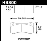 Kies-Motorsports Hawk Performance Hawk Wilwood 17mm 6617 Caliper Performance Ceramic Brake Pads