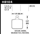 Kies-Motorsports Hawk Performance Hawk Wilwood DL Single Outlaw w/ 0.156 in. Center Hole DTC-70 Motorsports Brake Pads