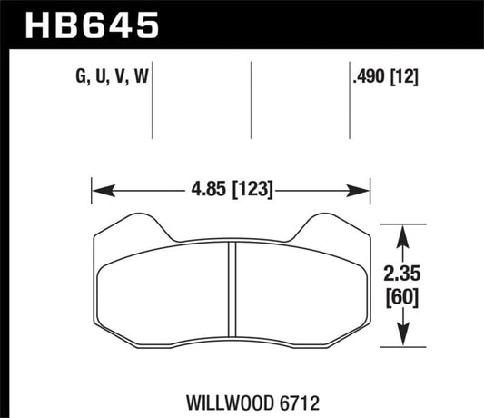Kies-Motorsports Hawk Performance Hawk Wilwood DynaPro 6 (Type 6712) DTC-70 Brake Pads