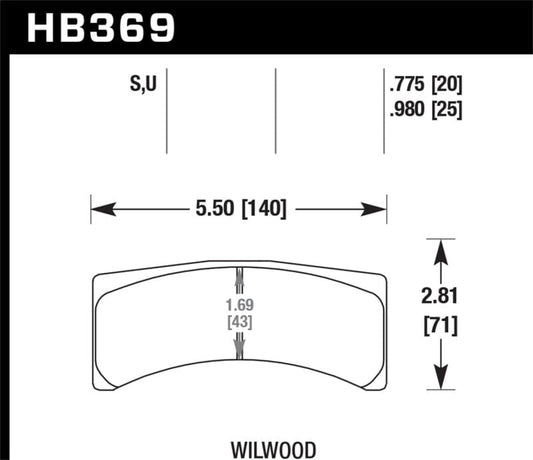 Kies-Motorsports Hawk Performance Hawk Wilwood Integra LP 9725 Racing DTC-70 Brake Pads