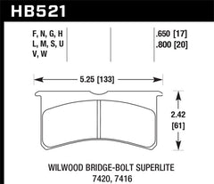 Kies-Motorsports Hawk Performance Hawk Wilwood Superlite 4/6 Forged Thin Race DTC-70 Brake Pads