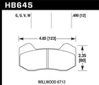 Kies-Motorsports Hawk Performance Hawk Wilwood Type 6712 DTC-60 Brake Pads