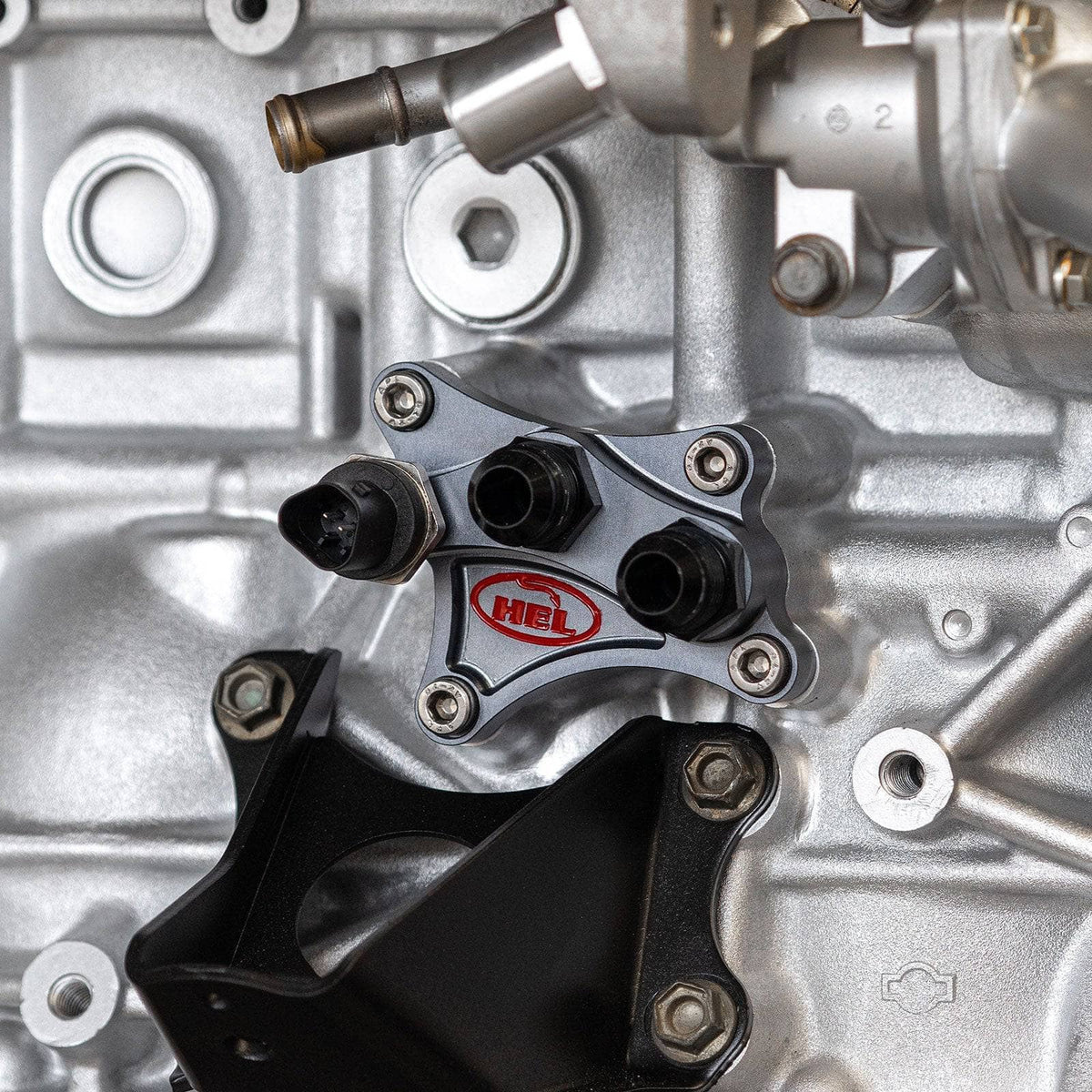 Kies-Motorsports HEL Performance USA B2B HEL Oil Filter Relocation Take Off Plate for Nissan SR20DET 240sx S14/S15, 180SX Silvia S13 and Pulsar GTI-R