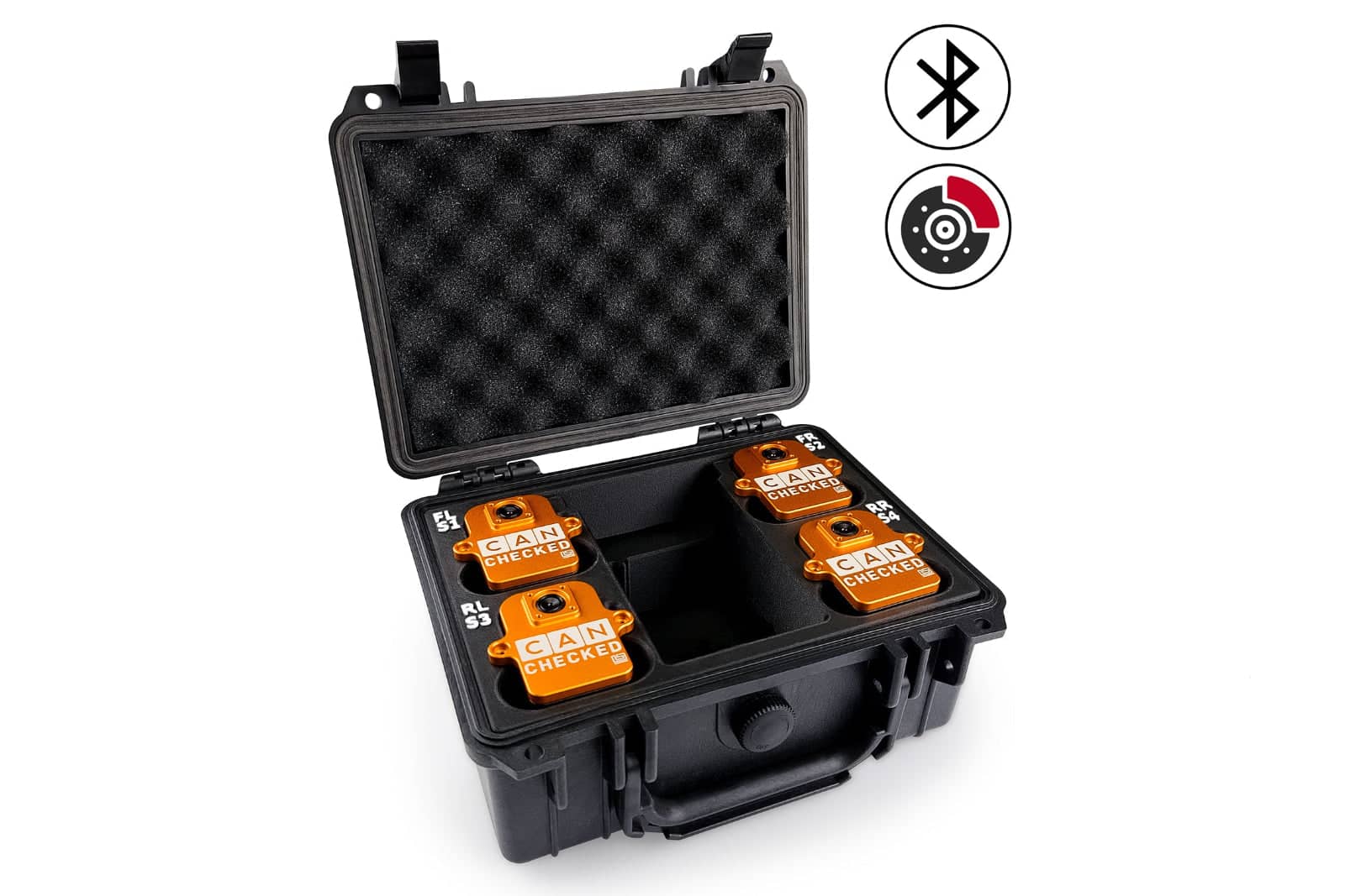 Kies-Motorsports IND Distribution CANchecked BMB04 Brake Temperature Monitoring Set - Bluetooth and Charging Box Yes - Add Charging Storage Box