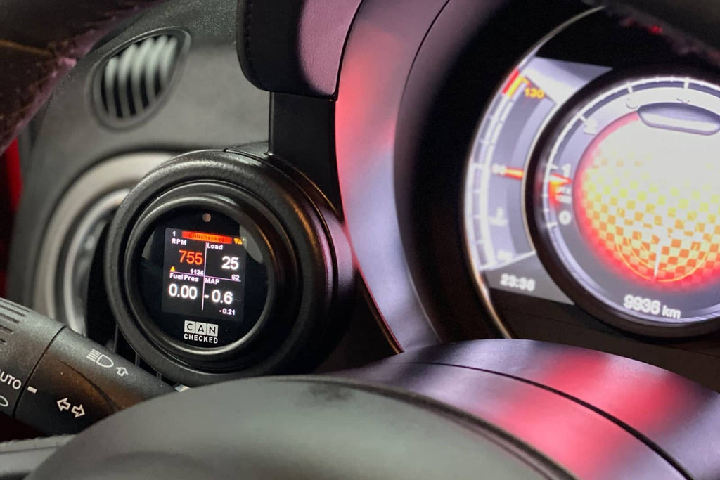 Kies-Motorsports IND Distribution CANchecked Fiat 595 Abarth MFD15 Multi Function Display | 1.5" Gen2 (LHD/RHD)