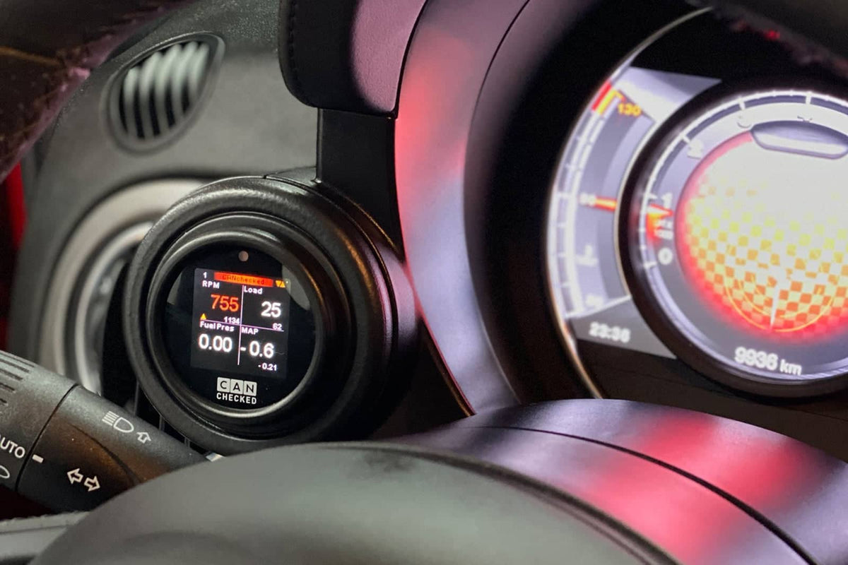Kies-Motorsports IND Distribution CANchecked Fiat 595 Abarth MFD15 Multi Function Display | 1.5" Gen2 (LHD/RHD)