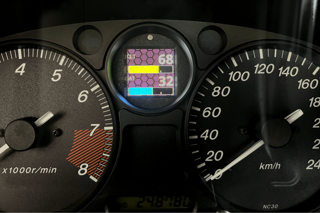 Kies-Motorsports IND Distribution CANchecked Mazda NA Miata MX-5 MFA2.0 Multi Function Display | 1.5" Gen2 Cluster Install (LHD/RHD)